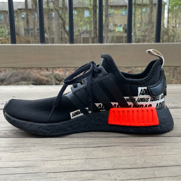 Adidas Boost Black Red NMD_R1 Sneakers size 6.5 - Picture 10 of 16